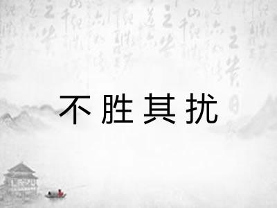 不胜其扰 不胜其扰