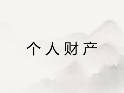 个人财产