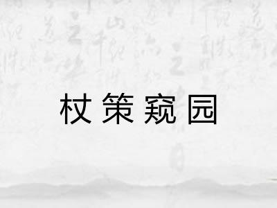 杖策窥园 杖策窥园