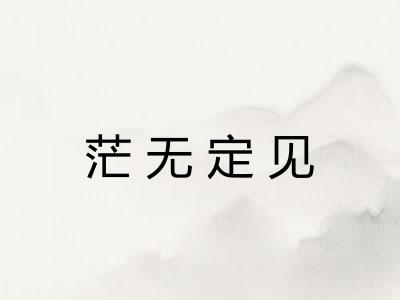 茫无定见 茫无定见