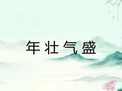 年壮气盛 年壮气盛