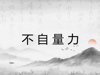 不自量力 不自量力