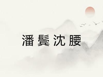 潘鬓沈腰 潘鬓沈腰