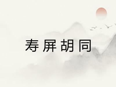 寿屏胡同 寿屏胡同