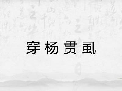 穿杨贯虱 穿杨贯虱