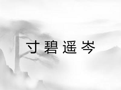 寸碧遥岑 寸碧遥岑