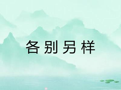 各别另样 各别另样