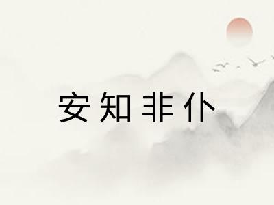 安知非仆 安知非仆