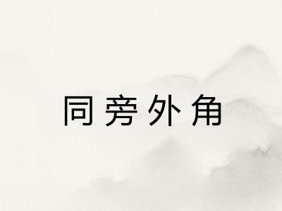 同旁外角 同旁外角