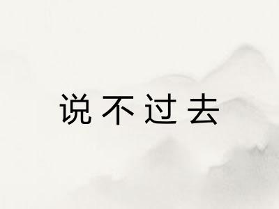 说不过去 说不过去