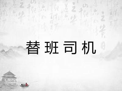 替班司机 替班司机