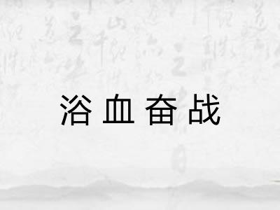 浴血奋战 浴血奋战