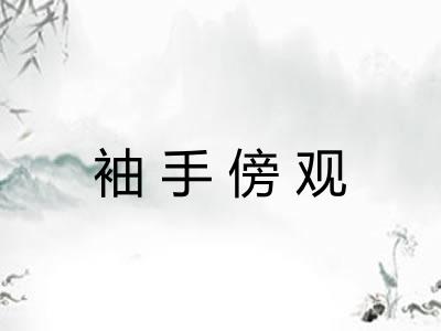 袖手傍观 袖手傍观