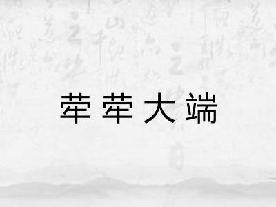 荦荦大端 荦荦大端