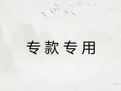 专款专用 专款专用