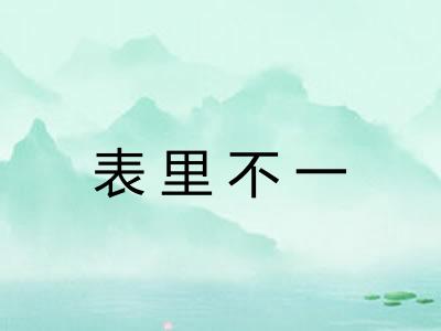 表里不一