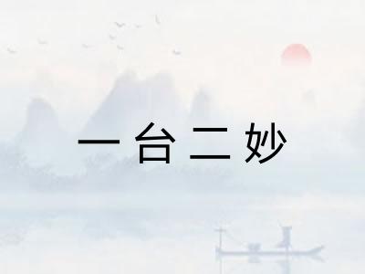 一台二妙 一台二妙