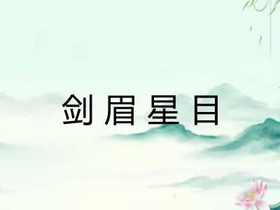剑眉星目 剑眉星目