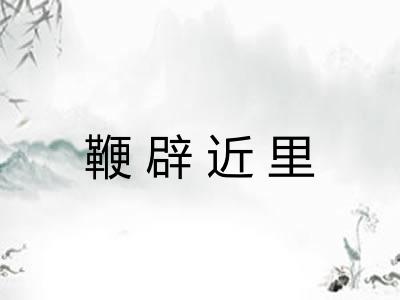 鞭辟近里 鞭辟近里