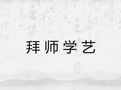 拜师学艺 拜师学艺