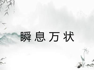 瞬息万状 瞬息万状