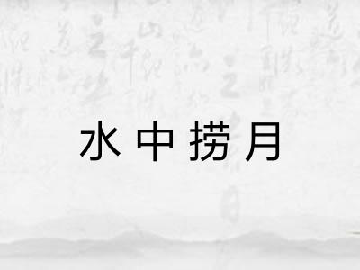水中捞月 水中捞月