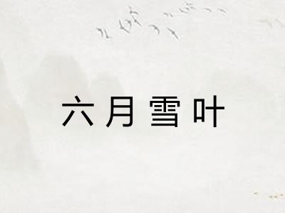 六月雪叶 六月雪叶