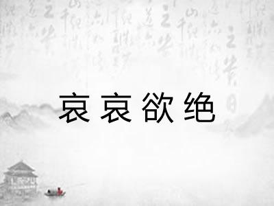 哀哀欲绝 哀哀欲绝