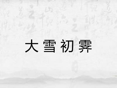 大雪初霁 大雪初霁