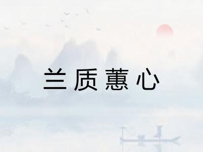 兰质蕙心 兰质蕙心