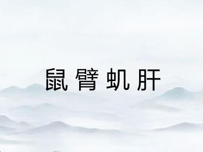 鼠臂虮肝 鼠臂虮肝