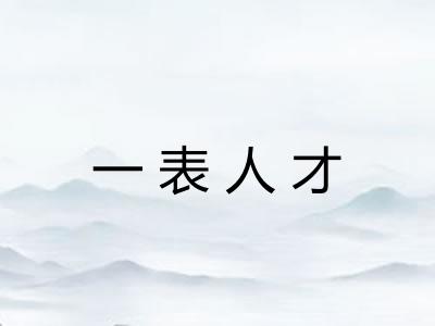 一表人才 一表人才