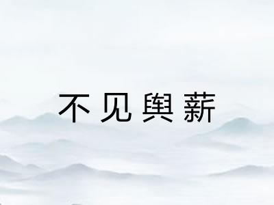 不见舆薪 不见舆薪