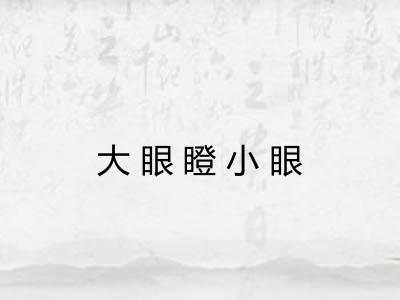 大眼瞪小眼 大眼瞪小眼