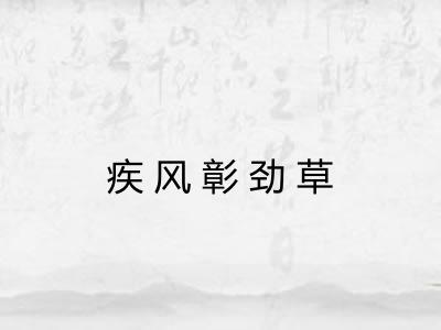 疾风彰劲草 疾风彰劲草