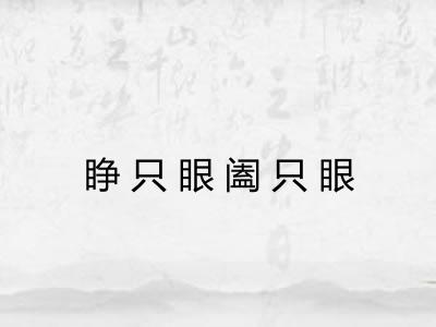 睁只眼阖只眼