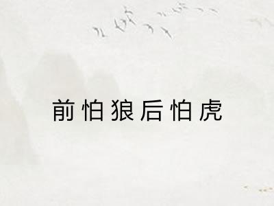 前怕狼后怕虎 前怕狼后怕虎