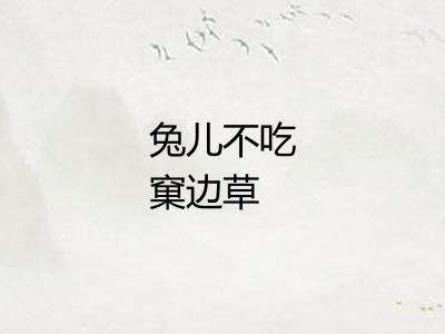 兔儿不吃窠边草