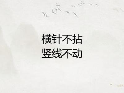 横针不拈竖线不动 横针不拈竖线不动