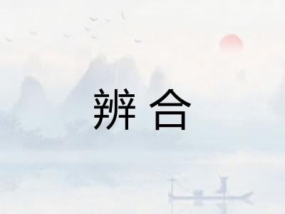 辨合 辨合