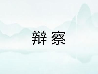 辩察 辩察