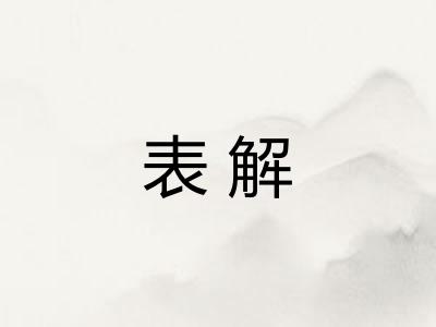 表解 表解