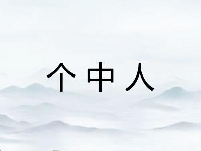 个中人