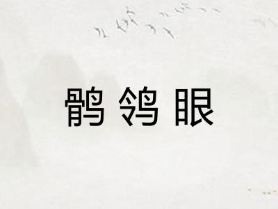 鹘鸰眼 鹘鸰眼