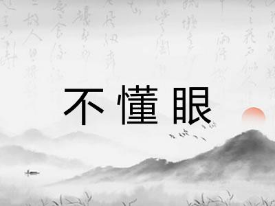 不懂眼