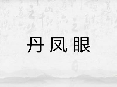 丹凤眼 丹凤眼