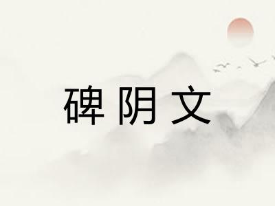 碑阴文