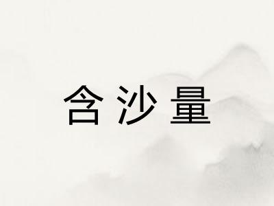 含沙量 含沙量