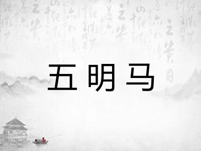 五明马 五明马