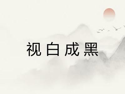 视白成黑 视白成黑